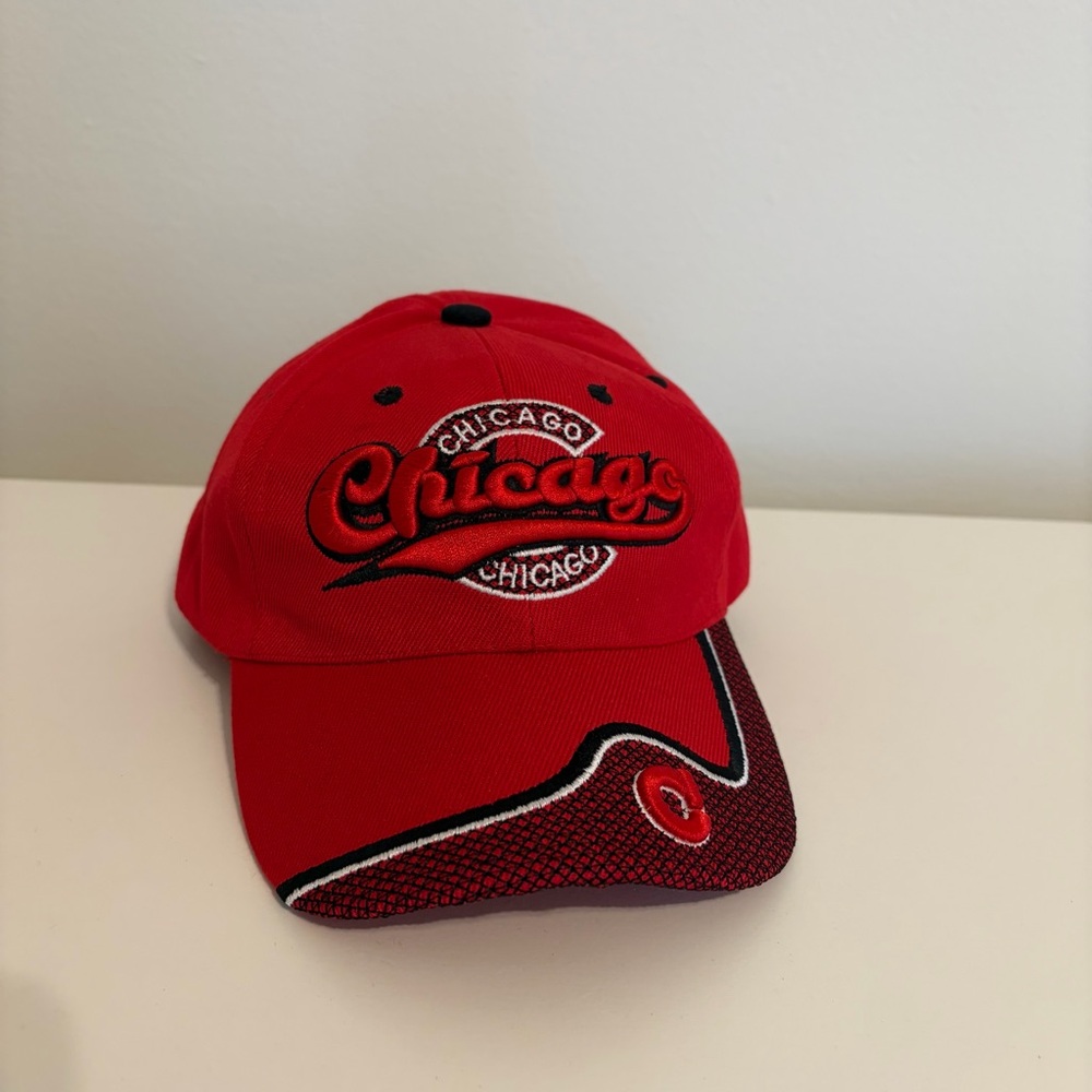 One Way Graphics Embroidered Red Chicago Cap Hat O/S